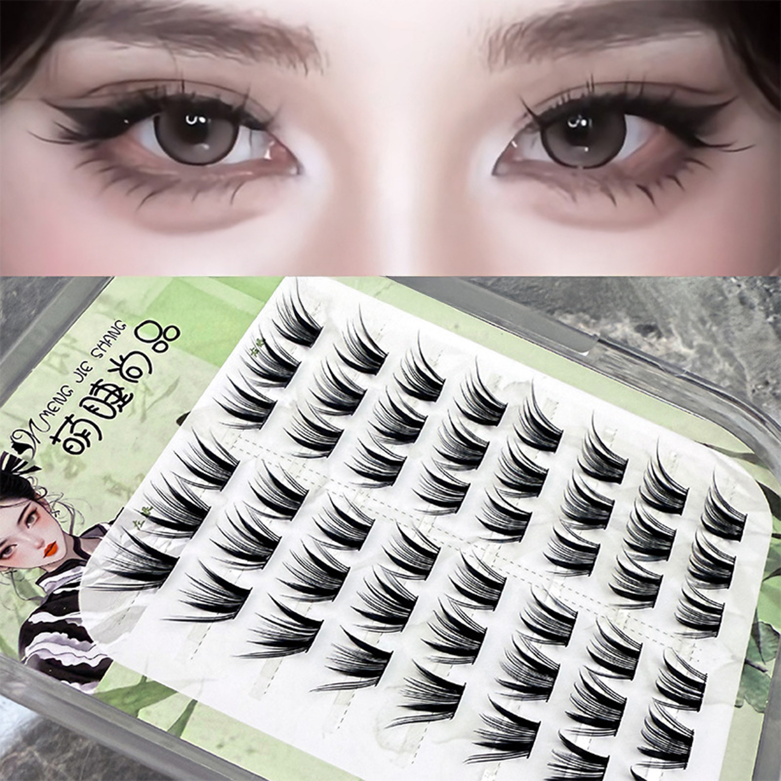 Eyelash Extension Fox Eye - 8 Rows Natural Artificial Manga Foxes