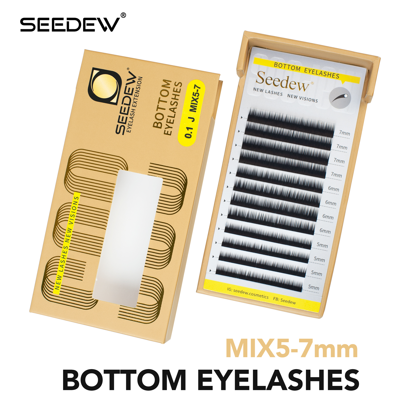 Eyelash Extension Repair - SEEDEW 0.10/0.15/0.20 J/B Curl Bottom Lashes