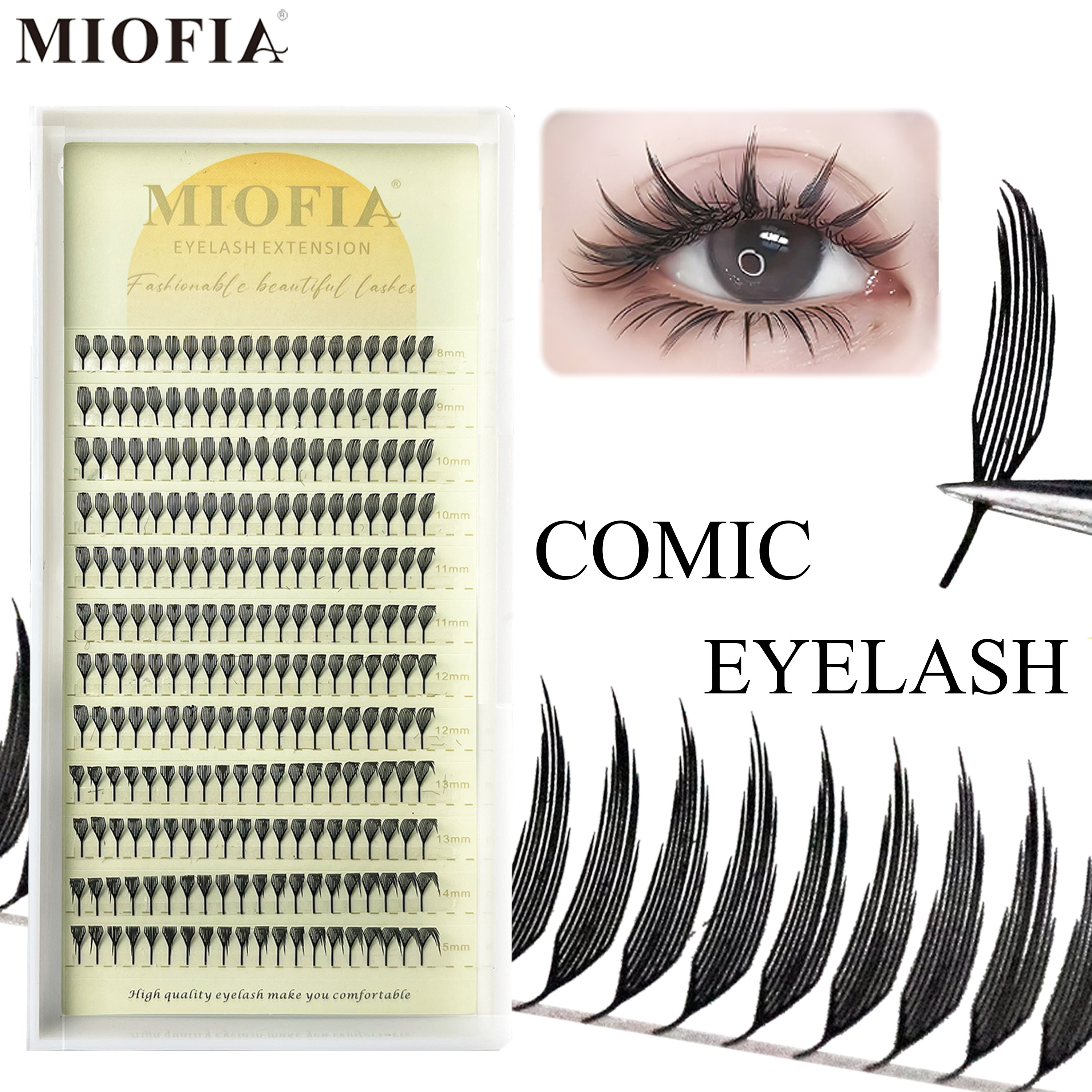 Eyelash Extension Anime - Comic Spire Eyelash Feather Shape Premade