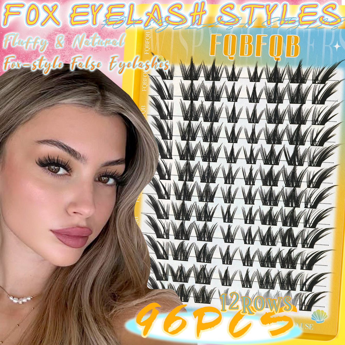 Fox Eye Lash Clusters 96Pcs C  - Eyelash Extension Fox Eye avaliação e preço