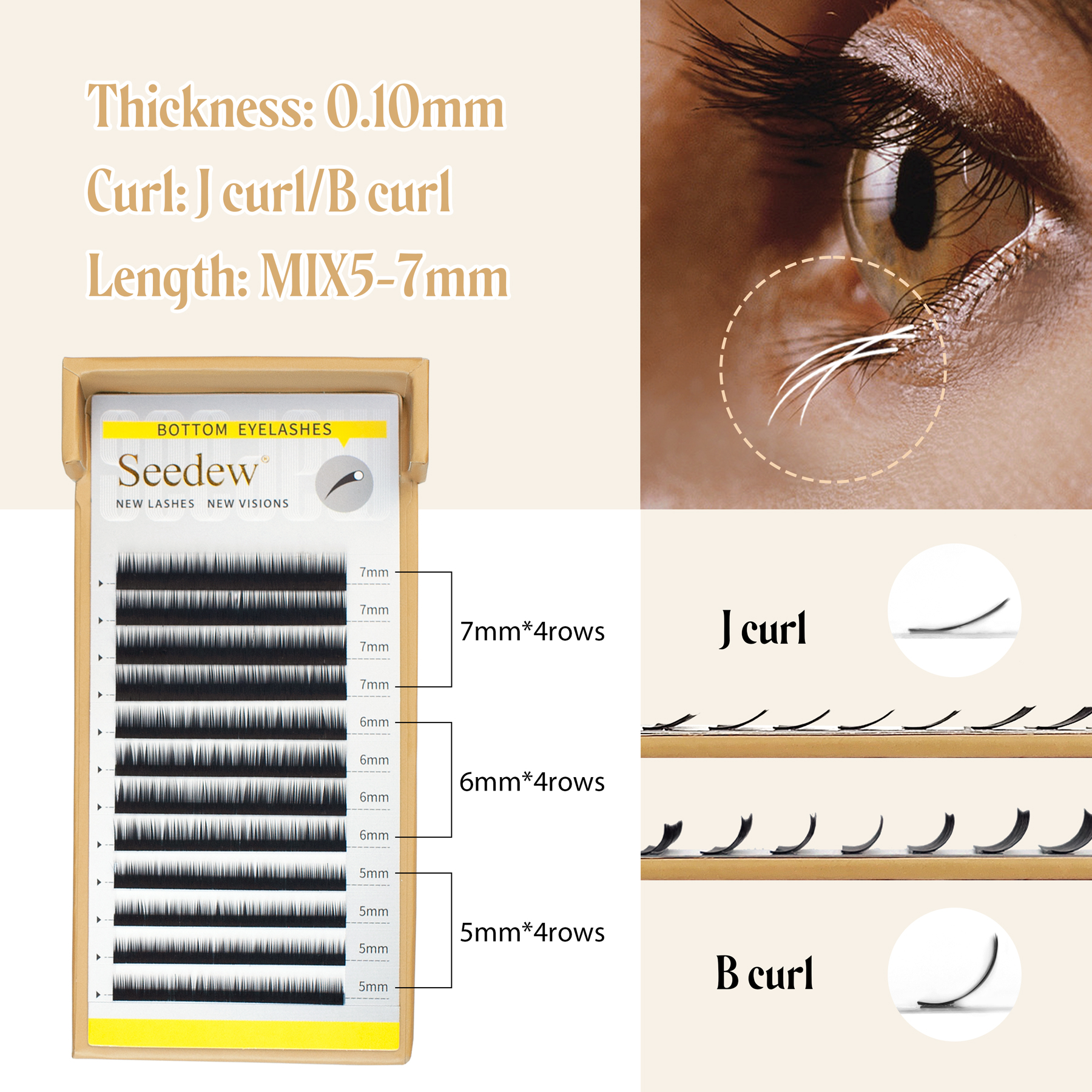 SEEDEW 0.10/0.15/0.20 J/B Curl - Eyelash Extension Repair avaliação e preço