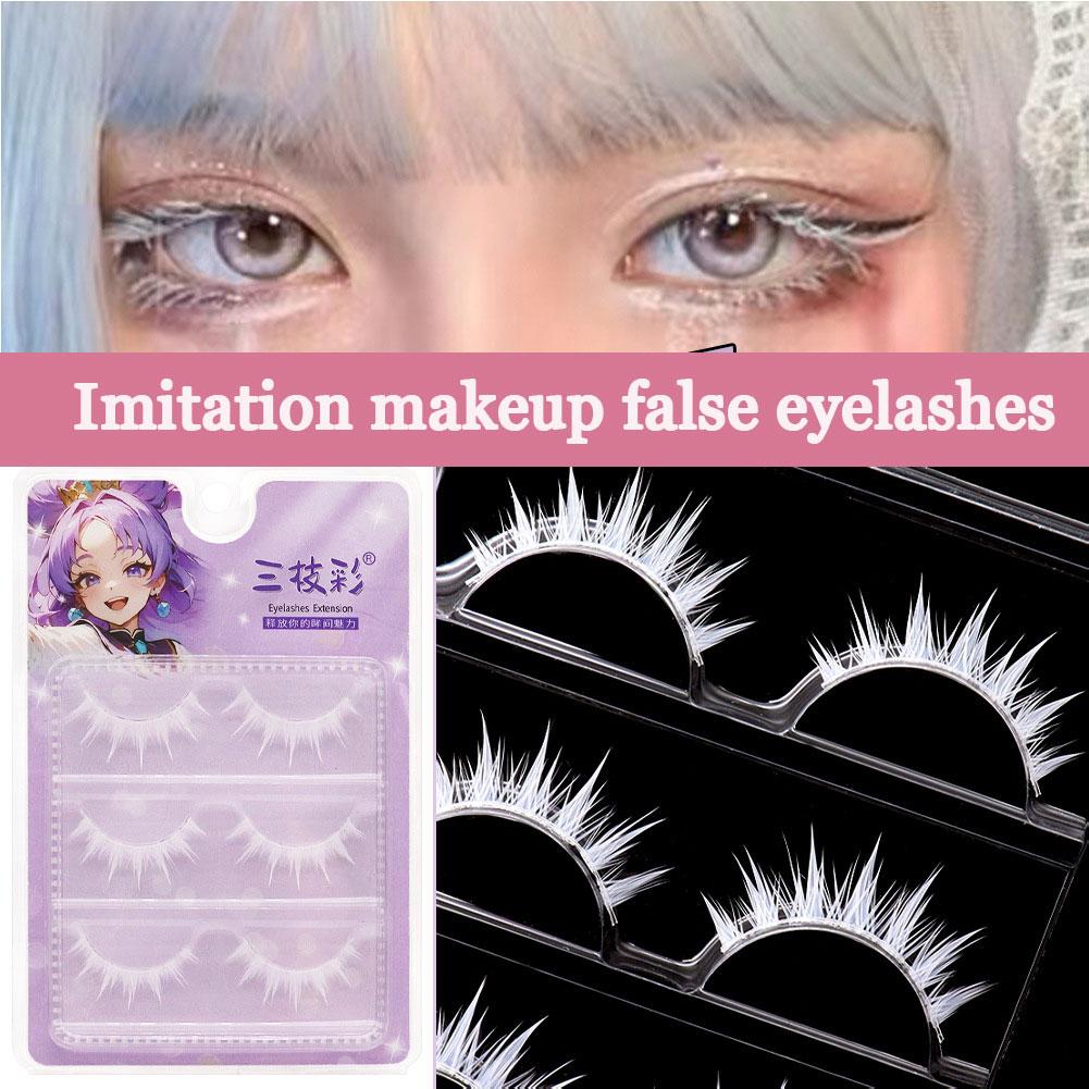 White False Eyelashes Cosplay  - Eyelash Extension Anime avaliação e preço