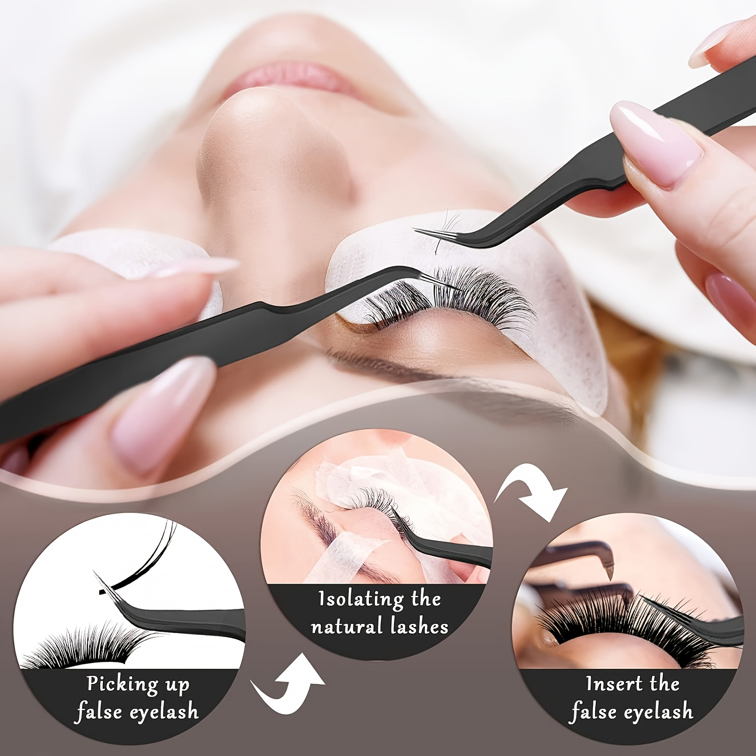 5/10pcs Stainless Steel Curved - Eyelash Extension Repair avaliação e preço