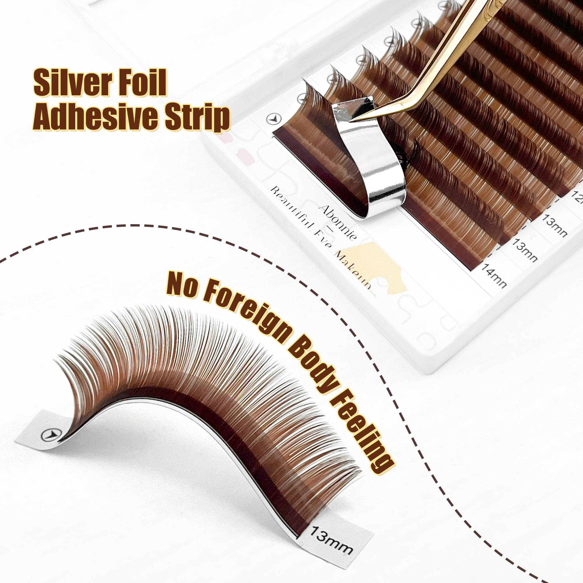 Abonnie Brown Colored M Curl E - Eyelash Extension Fox Eye avaliação e preço