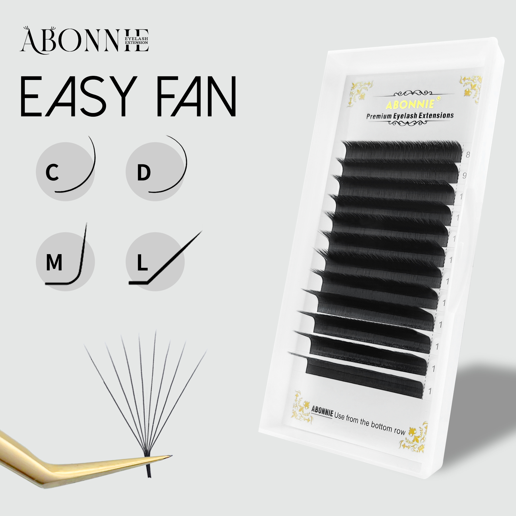 ABONNIE M L Curl Easy Fan Lash - Eyelash Extension Repair avaliação e preço
